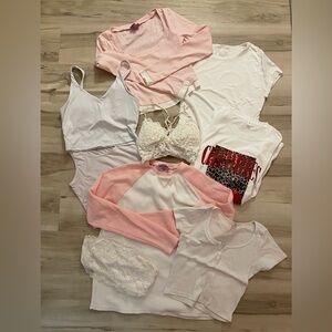 Multi Brand Pink & White/Cream Top Bundle
